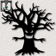 project_20230907_0854570-01.png Haunted Tree wall art Haunted Forest wall decor 2d Halloween  art