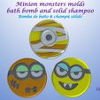 m1.jpg Minion monsters MOLDs: BATH BOMB, SOLID SHAMPOO