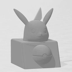 Pikachu-ESC-Key-Cap.jpg Файл OBJ Pokemon Pikachu ESC Key Cap・Дизайн 3D-печати для загрузки3D