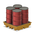 Oil-Drum-Spill-Pallet-4.png Model Railway Steel Oil Drums on Spill Pallets