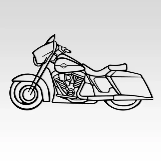 🏍️ Motorcycle Silhouette・ STL File for ・Cults