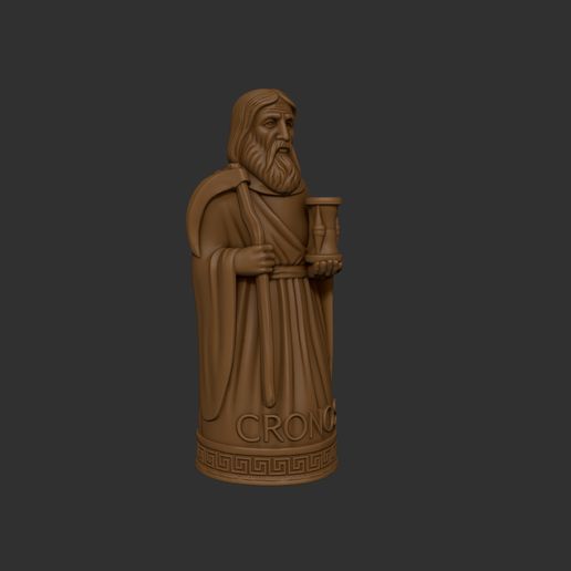 🏛️ God Chronos Totemic Style Greek Statue・ 3D File for 3D printing・Cults