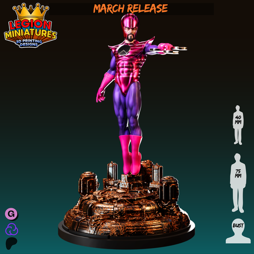 🦸 Marvel crisis protocol wizard presupported included・ STL File