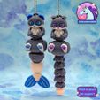 11.jpg 🐱💦Floppy-Eared Mermaid Kitty + Basic Kitty - porte-clés flexi