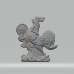 1.png Datei STL Lucky Rooster 3D-Druckmodell・Modell für 3D-Druck zum herunterladen