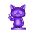Grumpy Cat Middle Finger.stl Figurine de table 3D avec le doigt du milieu du chat grincheux