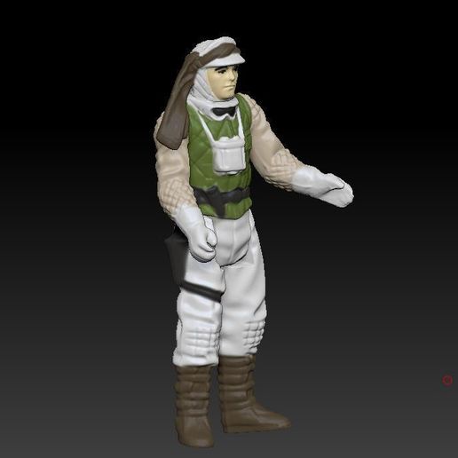 ScreenShot014.jpg STAR WARS .STL Luke skywalker Hoth .3D ACTION FIGURE .OBJ KENNER STYLE.