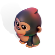 017.png Modelo 3D de gorila / macaco com baixo teor de poliéster - Pronto para imprimir e jogar