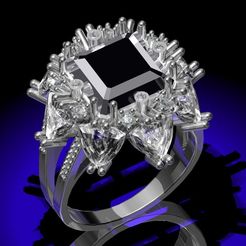 34.jpg Archivo STL gratis Anillo de diamantes de moda F23・Modelo para descargar y imprimir en 3D