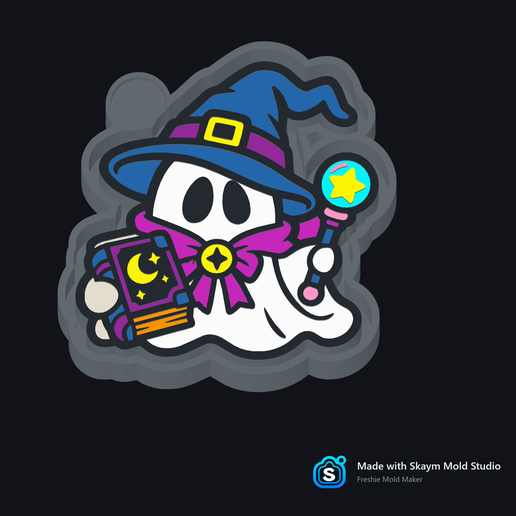 ✨ Cute Wizard Ghost with Magic Wand – Freshie, Resin & Candle Mold 👻🧙‍♂️🪄✨