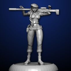 female sniper.jpg Fichier STL Tireur d'élite en pose décontractée・Design imprimable en 3D à télécharger