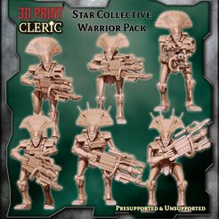 WarriorPack.jpg Файл 3D Звездный коллектив - Стая воинов・Модель для печати в 3D скачать