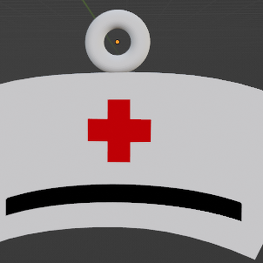 Nurse's cap key chain 3D model