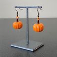 pumpkin_earrings_pic3.jpg Boucles d'oreilles Citrouille Automne Halloween Mignon Bijoux Simples