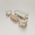 1.png 1/12 Scale STL File, Dollhouse Garden Sofa Set