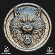 Front.png Wolf Relief for CNC Laser and 3D Print STL File and 4K Grayscale TIF