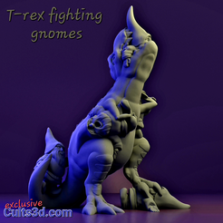 G4.png Archivo STL gratis Gnomo de jardín T Rex・Plan para descargar y imprimir en 3D