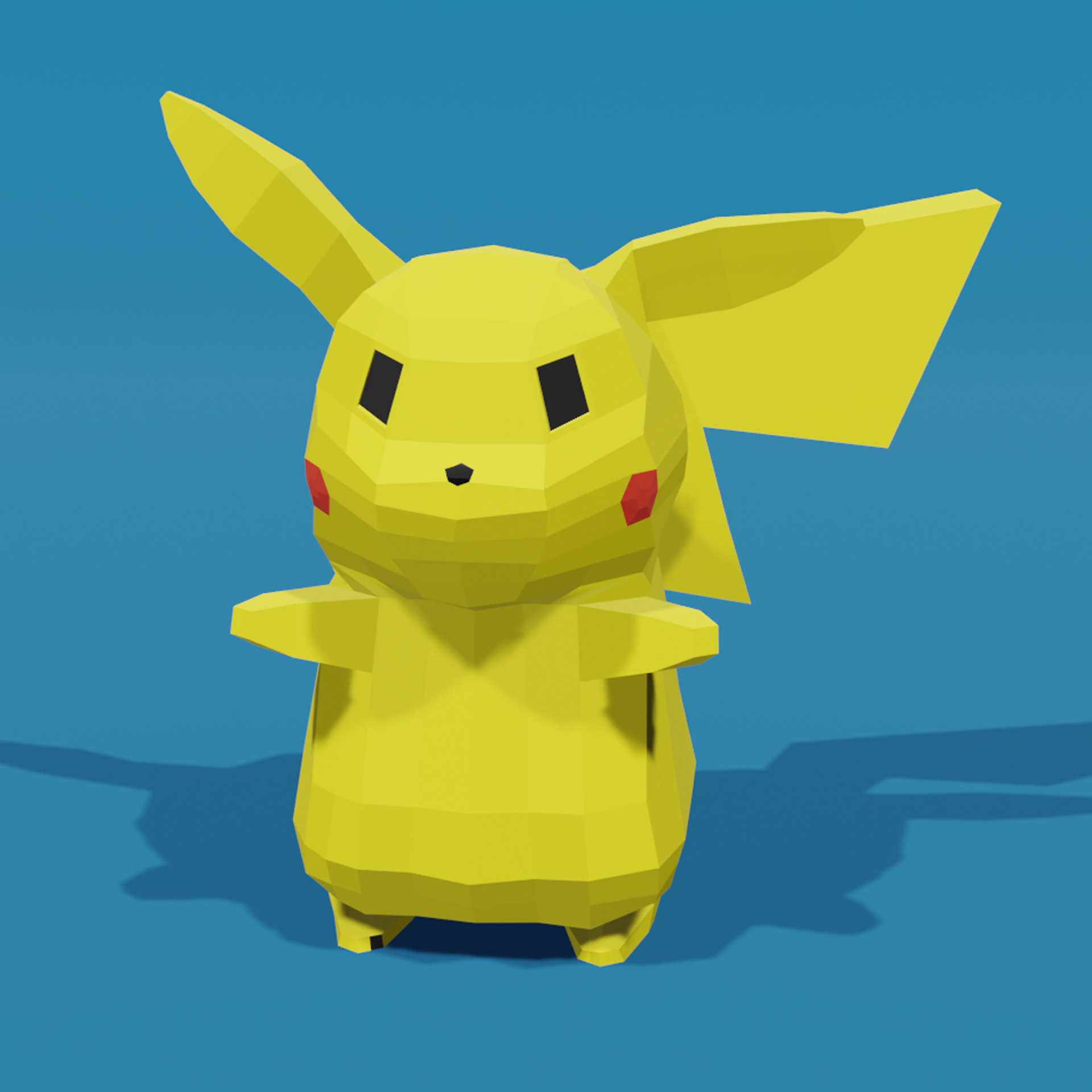 STL File Pikachu Low Poly・3D Printer Model To Download・Cults