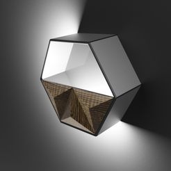 polka.jpeg STL file MODULAR HEXAGONAL SHAPED SHELVING UNIT shelf・3D printable model to download