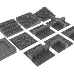 render.jpg Download STL file GeneriTiles - Tabletop RPG Tileset • 3D printing design, daandruff