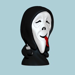 r0.png STL-Datei Scream Funny Ghostface Chibi STL - Funko Style・3D-druckbare Vorlage zum herunterladen