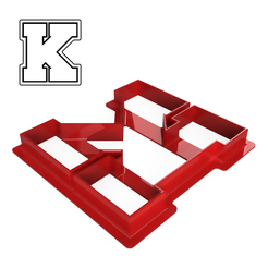Varsity-K-1.png Файл STL Вырезатель для печенья в стиле Varsity Letter K・3D-печатная модель для загрузки