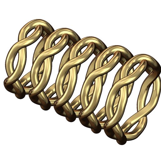 Eternity-Overlapping-knot-band-size6to10-03.jpg Anel de eternidade com nó sobreposto e torcido tamanhos 6 a 10 modelo de impressão 3D
