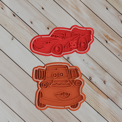 untitled.png Fichier STL lightning mcqueen et matte COOKIE CUTTER set de 2・Plan imprimable en 3D à télécharger