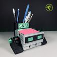 snb2_storage_full.jpg STL file SNB2: Sticky Note Bot (Snib) - Desktop Organizer・Template to download and 3D print