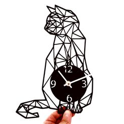 IMG-20180815-WA0073(1).jpg STL-Datei Clock geometric cat・3D-Druckvorlage zum Herunterladen