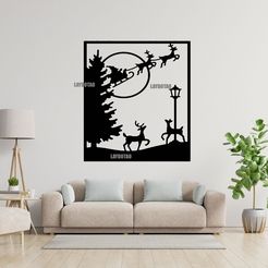 Sin-título.jpg Santa clous sleigh reindeer christmas wall DECORATION