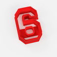 num 6.png COOKIE CUTTER NUMBER STL 6 - COOKIE CUTTER NUMBER 6