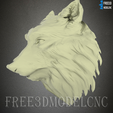 2.png wolf head 3D STL Model for CNC Router Engraver Carving Machine Relief Artcam Aspire cnc files ,Wall Decoration
