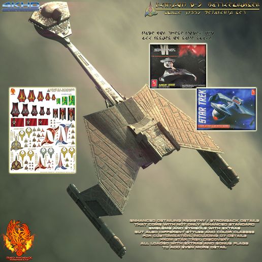 Digital File: Klingon D7 K'tinga 1/537-650 Scale Registry Strong back Detailing Set