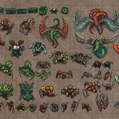 aaaa.jpg 3D-Datei Chaos Jungle ‧ Virtual Tabletop Token Set ‧ VTT Tokens Collection ‧ DnD Miniature Game Components ‧ RPG Wargame Monster & Building・3D-Druck-Idee zum Herunterladen