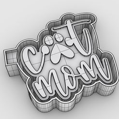 3_2-color.jpg STL file cat mom - freshie mold・3D printing template to download