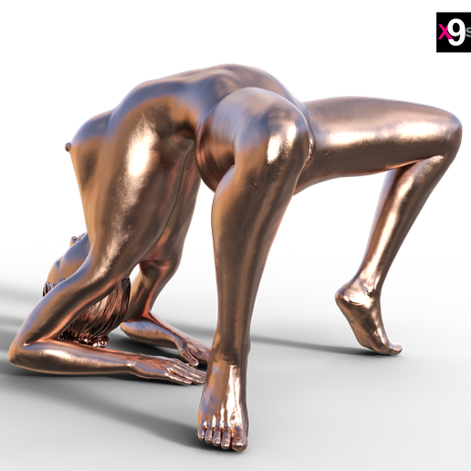 Yoga poses naked - Wheel - 3D model önizlemesi
