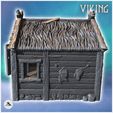 6.jpg Viking wooden building with thatched roof, stone annex and hanging fish (17) - North Northern Norse Nordic Saga 28mm 15mm Medieval Dark Age