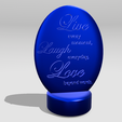 Shapr-Image-2022-11-25-185239.png Live Laugh Love Tabletop Disc Sculpture, Home decor plaque, inspirational motivational saying, keychain, fridge magnet,