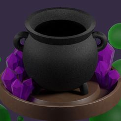 caldero_maceta_marcagua.jpg Free STL file Flowerpot Cauldron・3D printing design to download