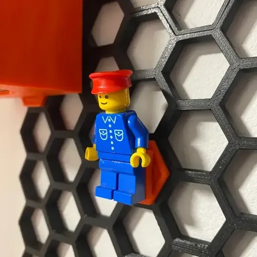 Lego mount for Honeycomb storage wall | 3D Printable STL 3D model preview