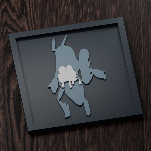 Lokix Line - Pokemon Silhouette Frame | Normal, Inverse & Scaled STL