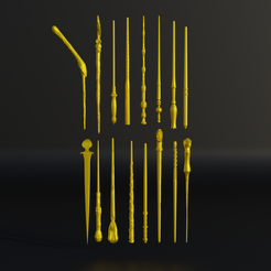 ASA-TOPLU-1.png STL file Harry Potter Wand Collection Full Series 16 Wand 3D print model・3D printable model to download