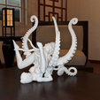 naked-girl-and-octopus_c.png STL file naked girl and octopus・3D printing idea to download