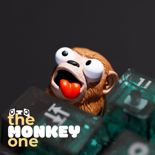 🐒 the Monkey one - Derpy Eye Artisan Keycap 🐒