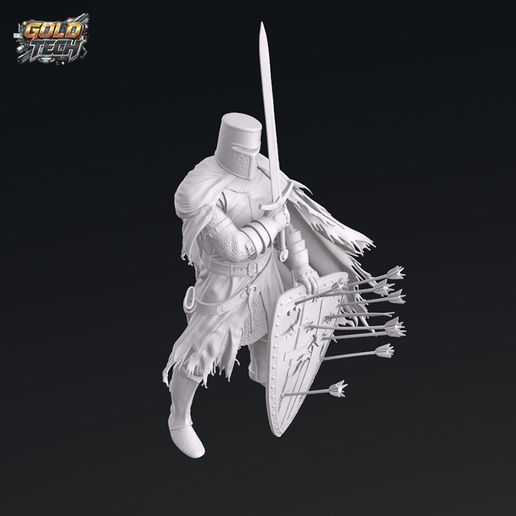 🗡️ Crusader Knight - Medieval Sword and Shield Warrior STL 3D Print ...