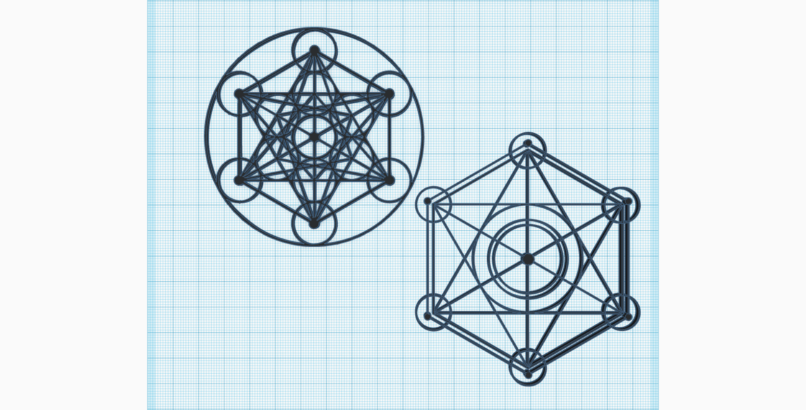 metatron-cube-2-models.png 3D file Sacred geometry, Flower of Life, Seed of Life, Metatron's Cube, Merkaba, platonic solids PACK of 7 models・3D printable model to download, Allexxe