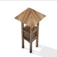 2.jpg WatchTower Building FENCE Shack LOPOLY MEDIEVAL CASTLE HOME HOUSE Building Shack LOPOLY 3D MODEL