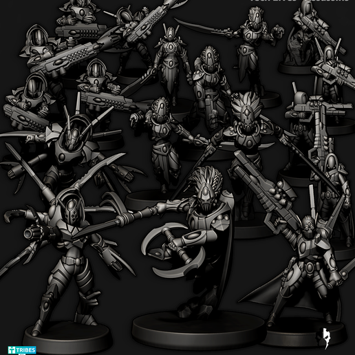 3D file Tech Elves - Assassins 🧝 ・Model to download and 3D print・Cults