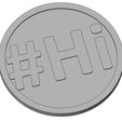 coaster-HI1.jpg Free STL file coaster #Hi・3D printer design to download